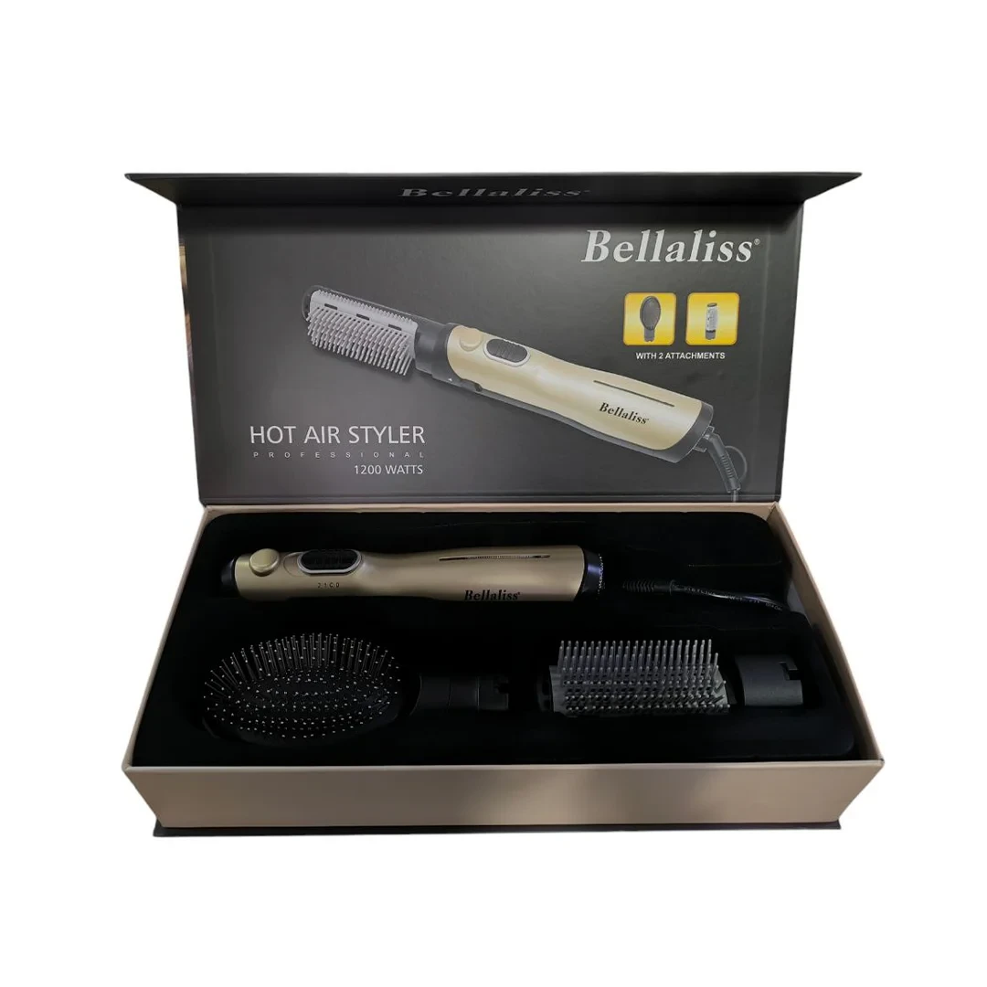 SECADOR D/CABELLO BELLALISS BELLA8630911 CEPILLO SECADOR 2 ACCESORIOS GOLD