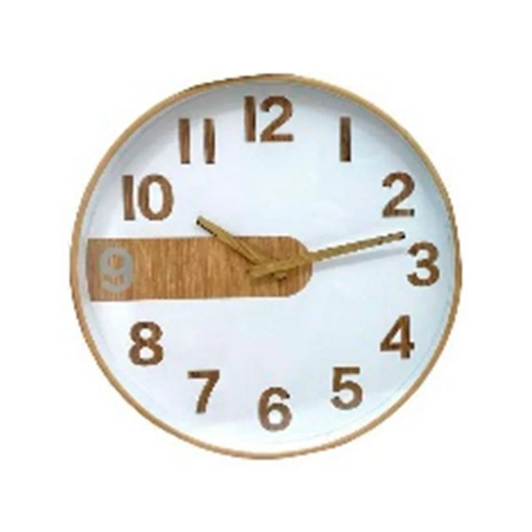 RELOJ D/PARED 30CM 602-40253 CREMA/BLANCO